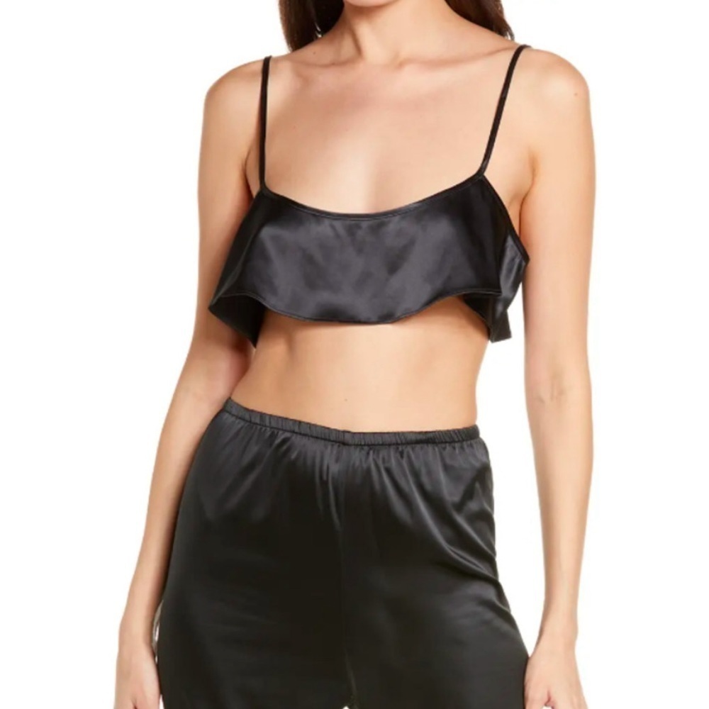 SKIMS Onyx Shine Satin Crop Camisole Sz. L​​​​​​​​​